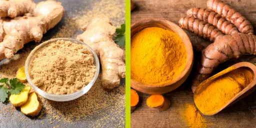 Descubre los beneficios del jengibre y la cúrcuma