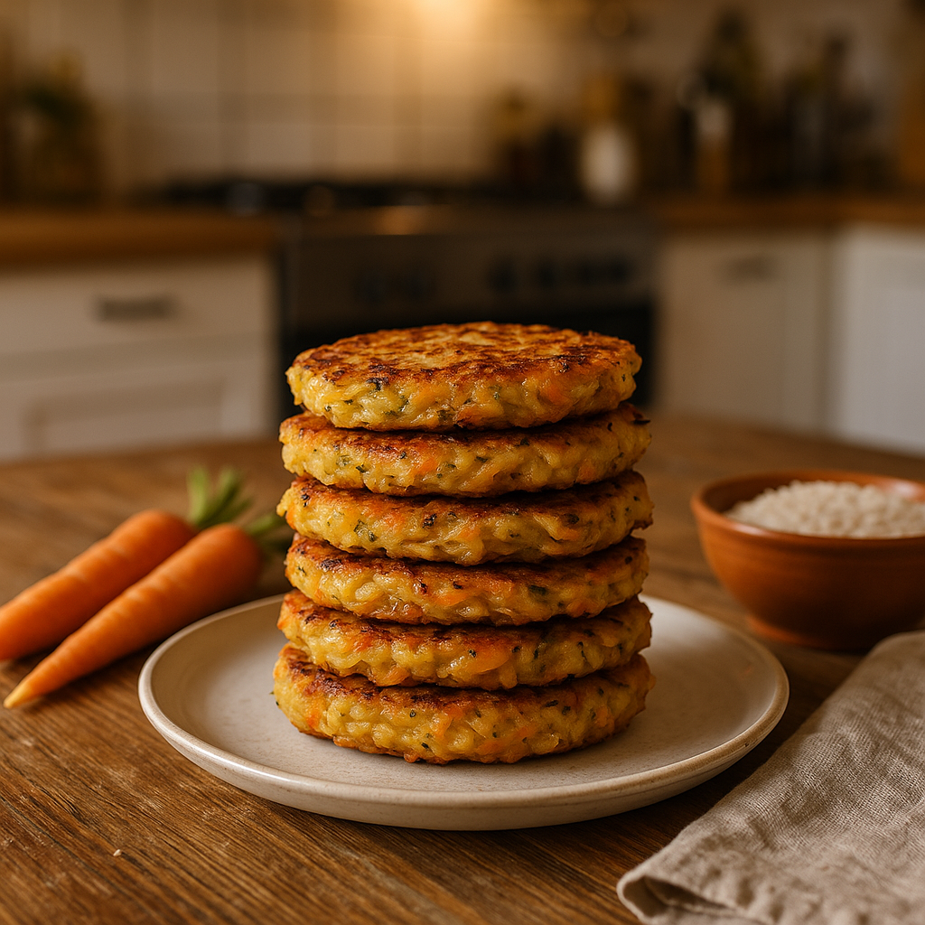 RECETA TORTITAS DE PATATA, ARROZ Y ZANAHORIA