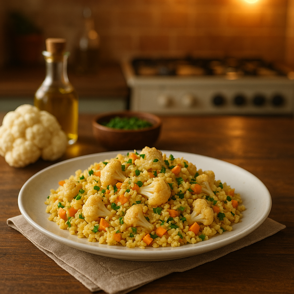 RECETA ARROZ DE COLIFLOR CON VERDURAS