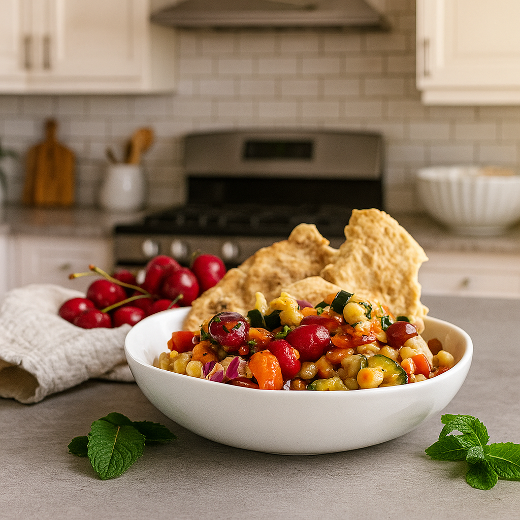 RECETA ENSALADA DE GARBANZOS Y CEREZAS