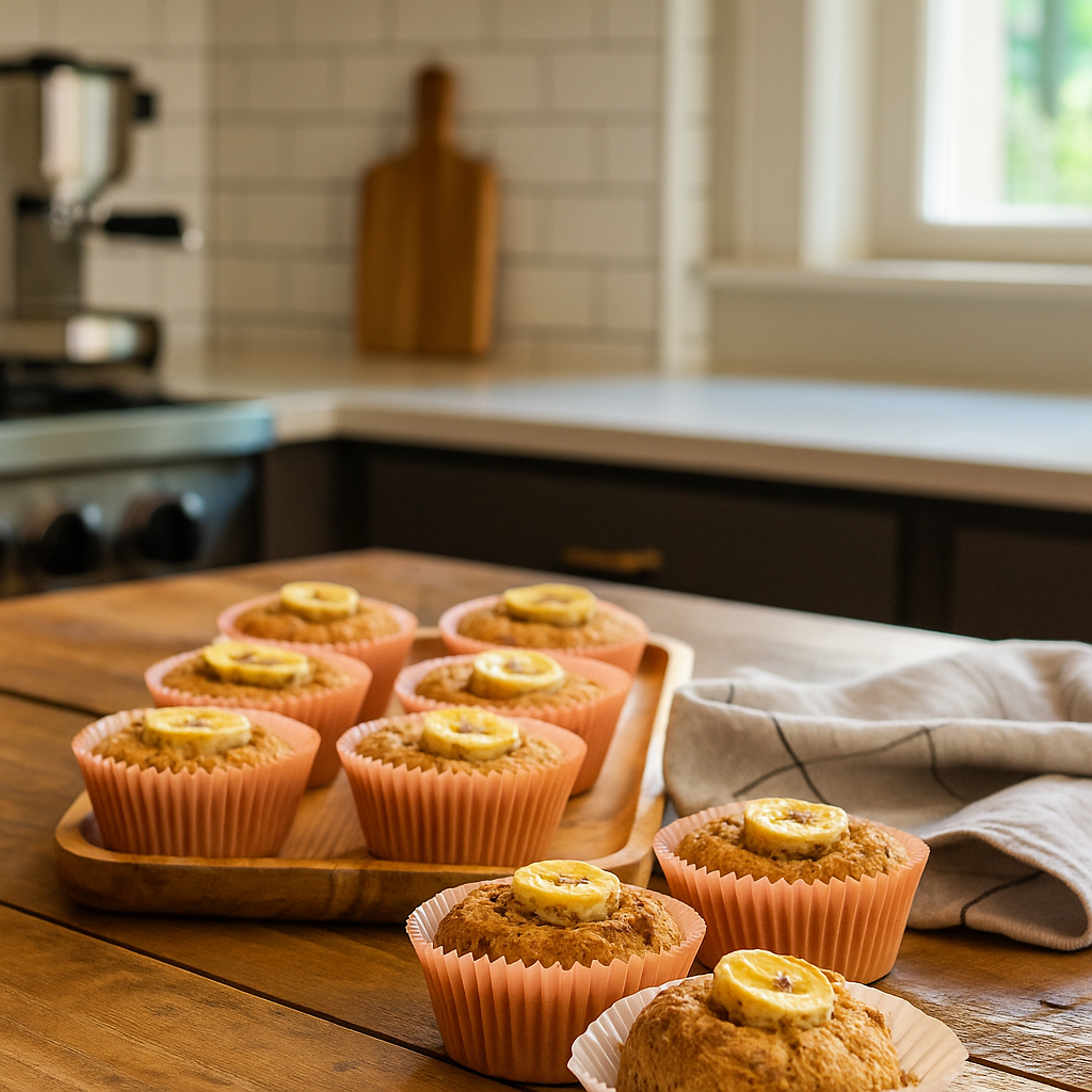 RECETA MUFFINS SALUDABLES DE PLÁTANO
