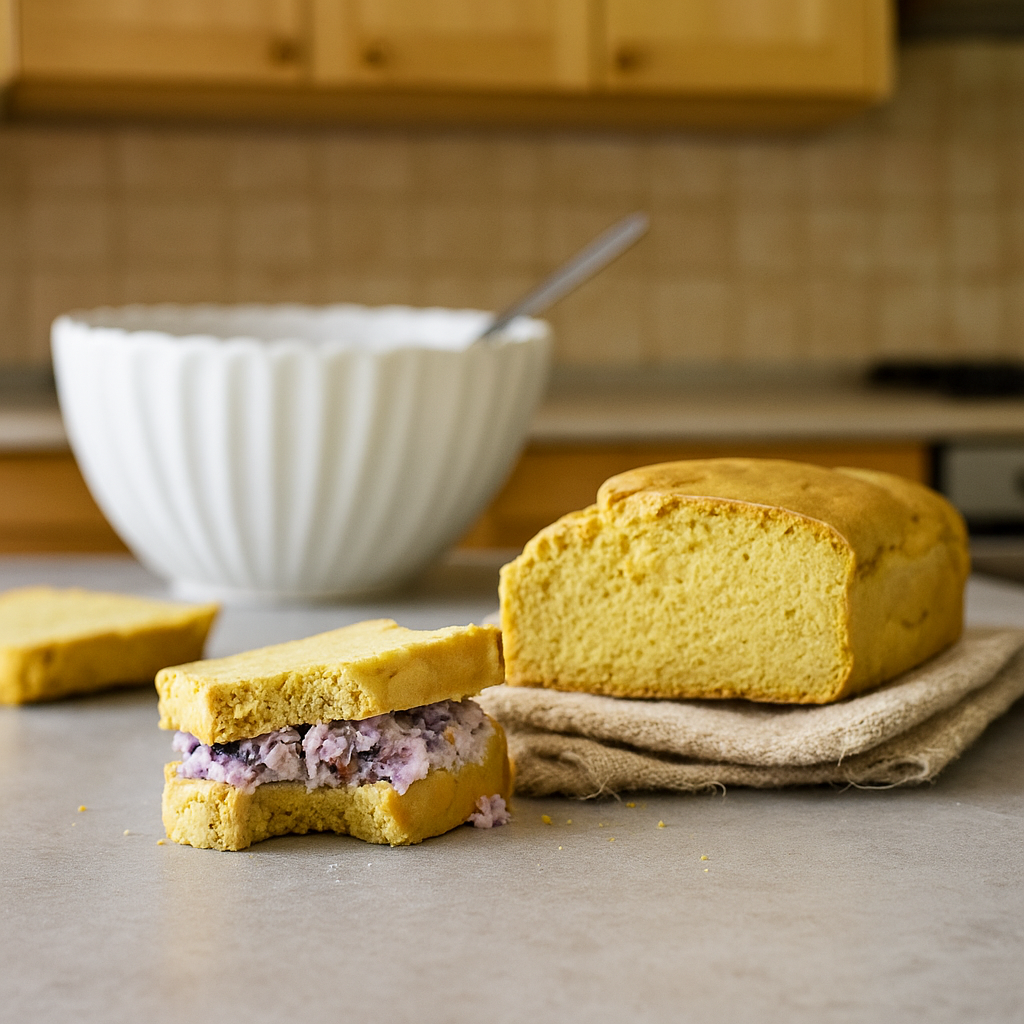 RECETA PAN DE GARBANZO CON ENSALADA