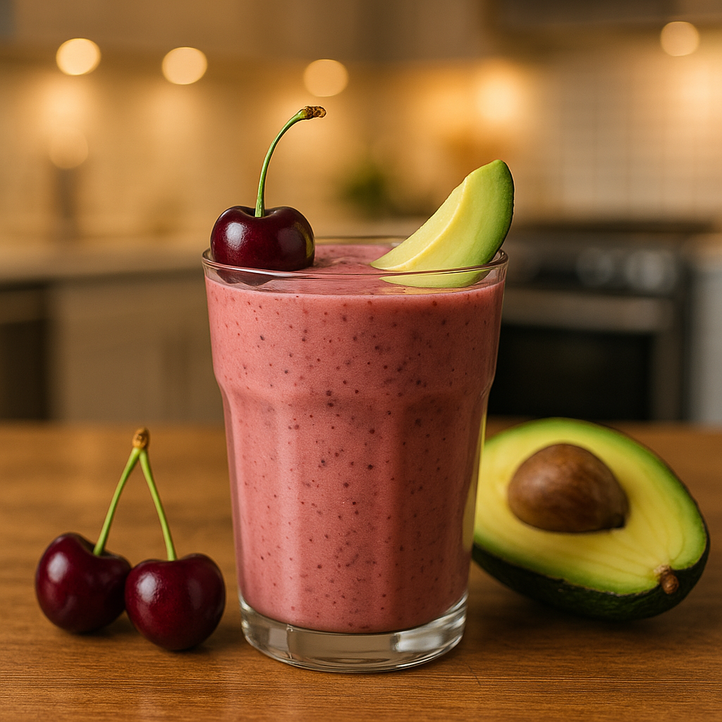 RECETA SMOOTHIE DE CEREZA Y AGUACATE